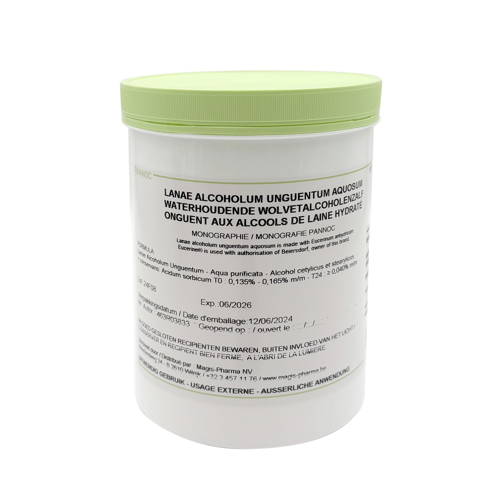 Wolvetalcoholenzalf waterhoudend (Lanae alcoholum unguentum aquosum) 1kg PANNOC