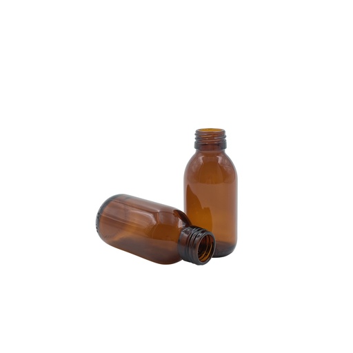[4611042] Botella bote de vidrio marrón 100mL din28 por 72